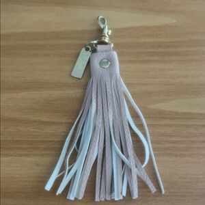 Elegant Pink and White Tassel Key Holder